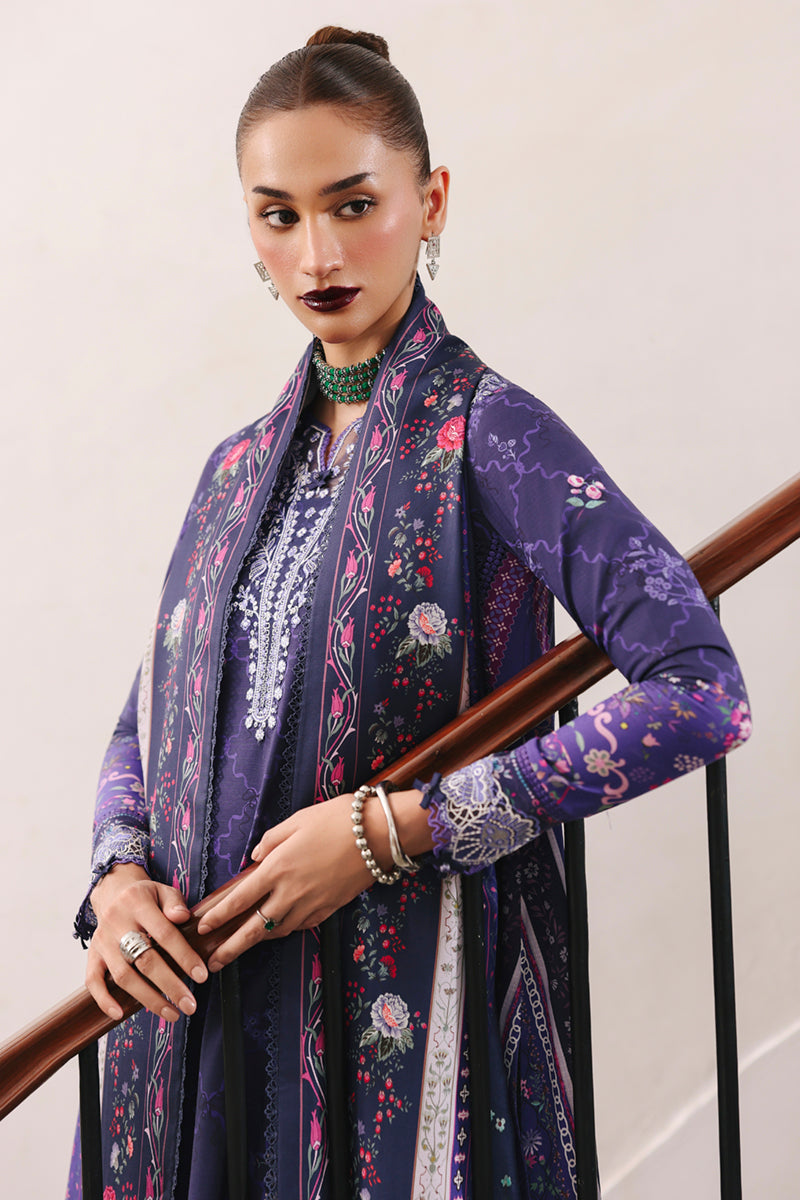 Qalamkar | QPrints Winter 25 | QW-03 (B) VANNA - Casual Dress - available at Maria Faisal in UK and USA.