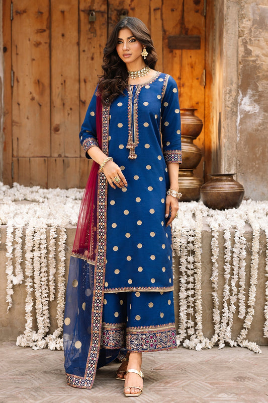 Charizma | Festive Pret | 3-PC Embroidered Raw-Silk CMA-6-323 - Formal Dress - available at Maria Faisal in UK and USA.