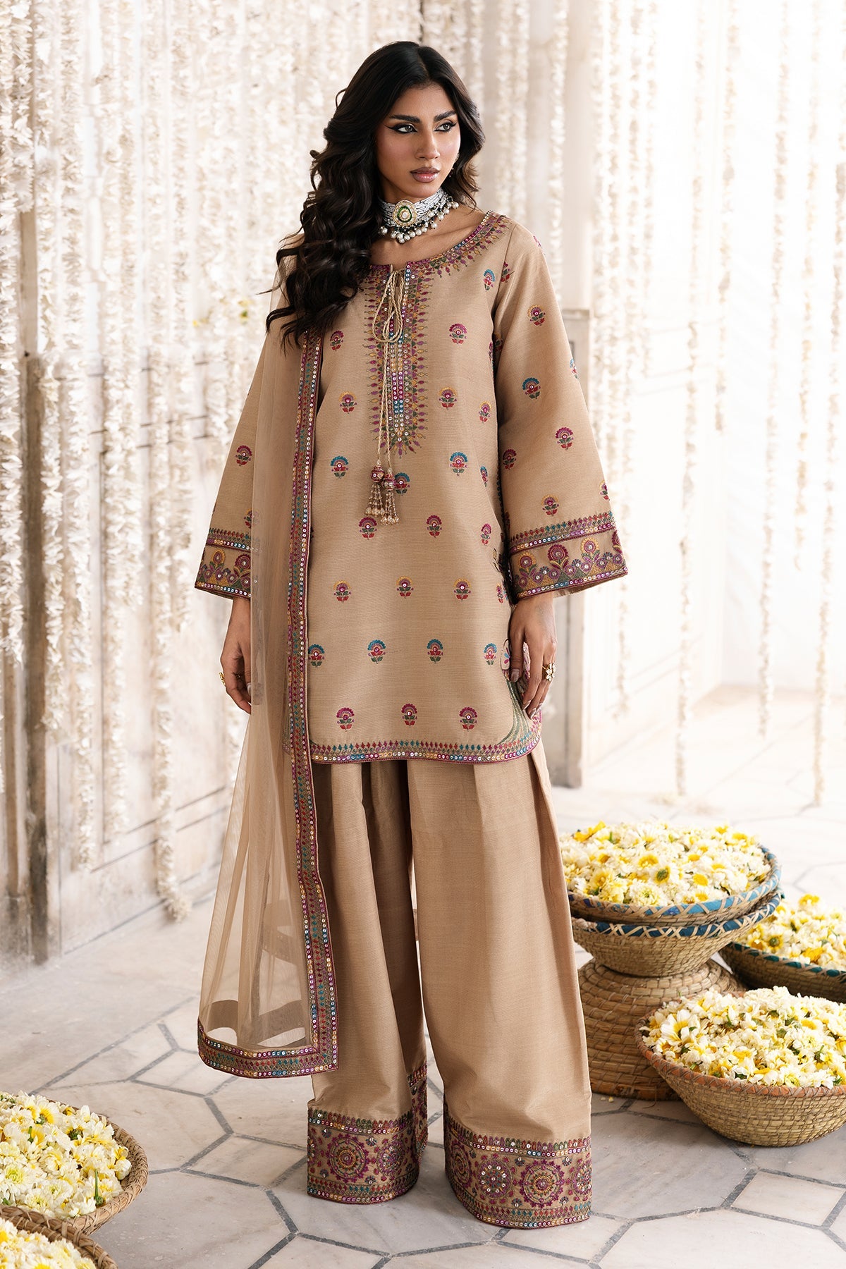 Charizma | Festive Pret | 3-PC Embroidered Silk CMA-6-326 - Formal Dress - available at Maria Faisal in UK and USA.