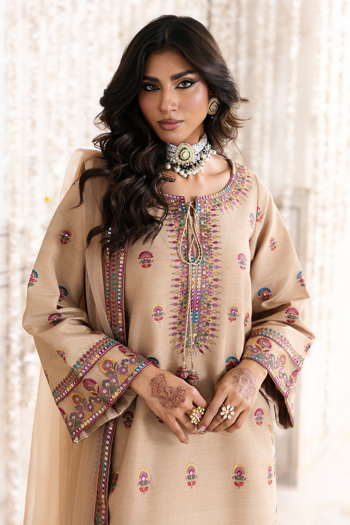 Charizma | Festive Pret | 3-PC Embroidered Silk CMA-6-326 - Formal Dress - available at Maria Faisal in UK and USA.