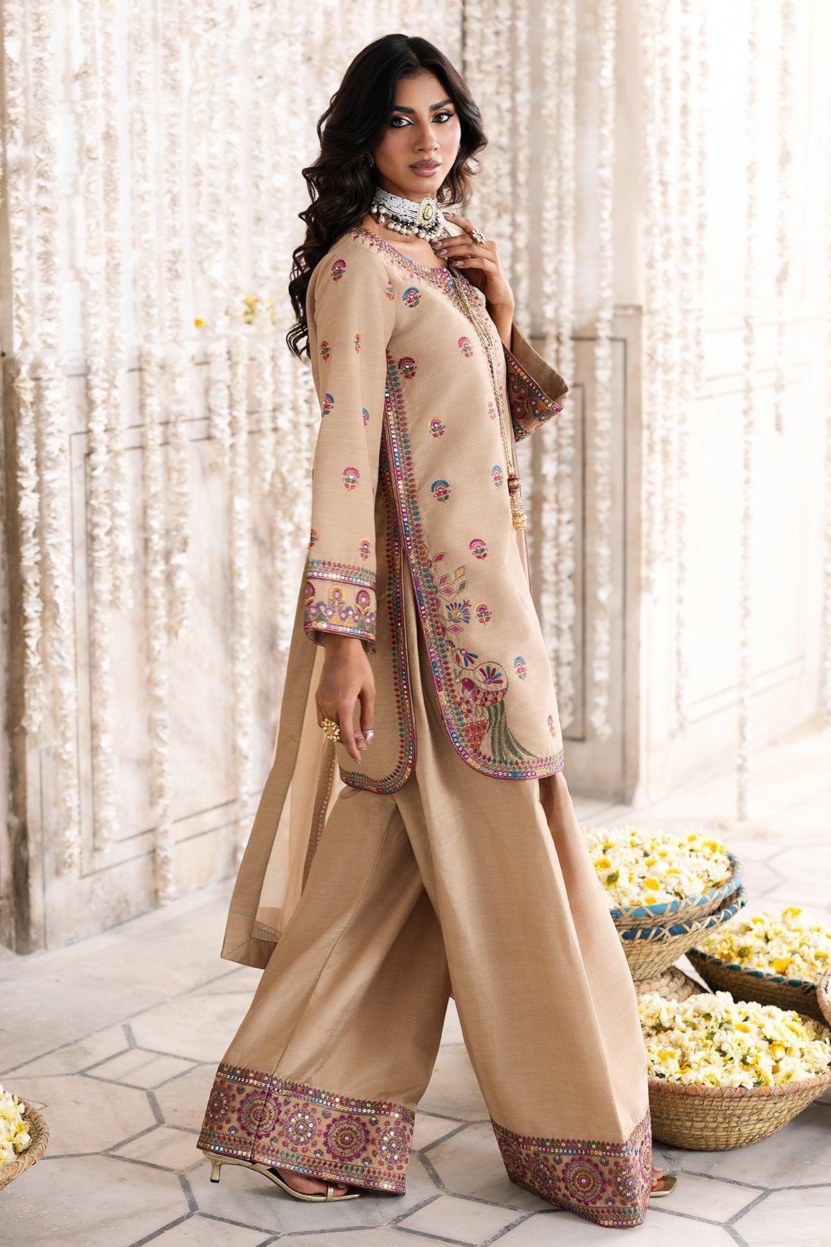 Charizma | Festive Pret | 3-PC Embroidered Silk CMA-6-326 - Formal Dress - available at Maria Faisal in UK and USA.