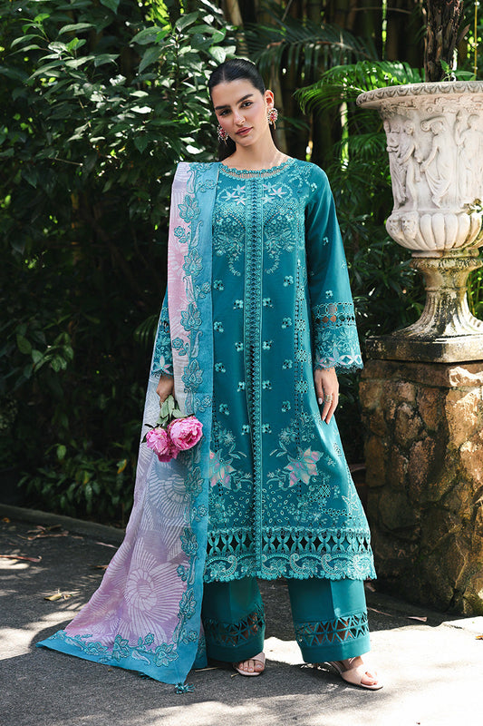 Qalamkar | Q Line Lawn Drop | RP-03 SAPPHIRE - Luxury Dress - available at Maria Faisal in UK and USA.