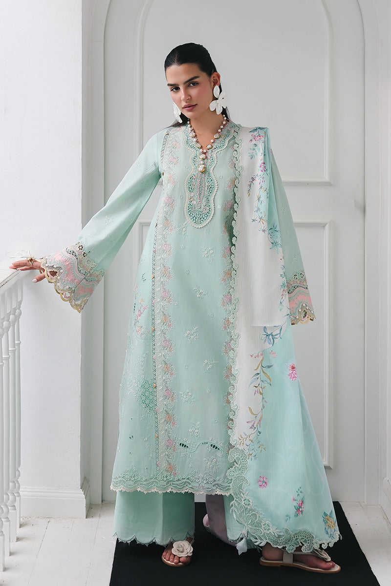 Qalamkar | Q Line Lawn Drop | RP-05 RAHA - Luxury Dress - available at Maria Faisal in UK and USA.