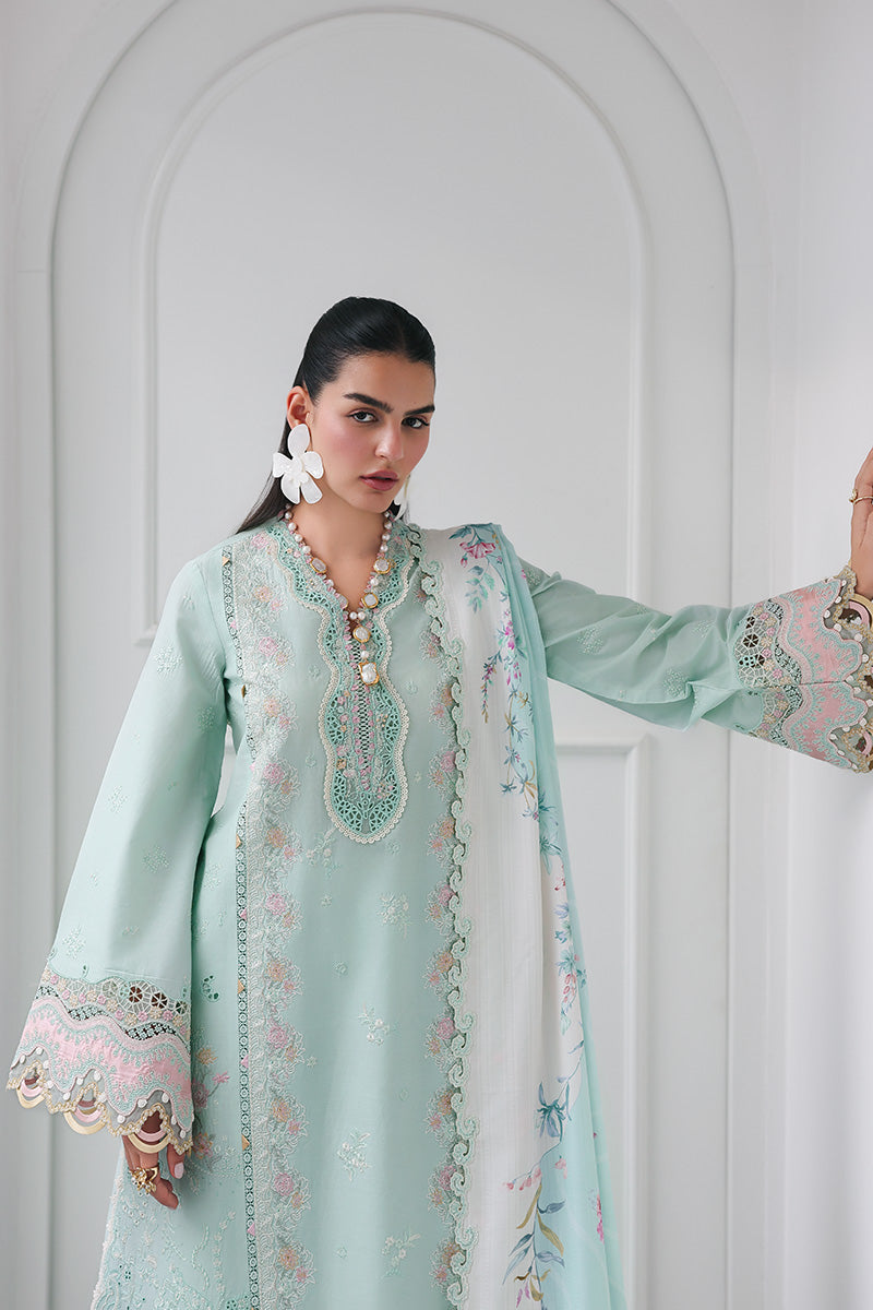 Qalamkar | Q Line Lawn Drop | RP-05 RAHA - Luxury Dress - available at Maria Faisal in UK and USA.
