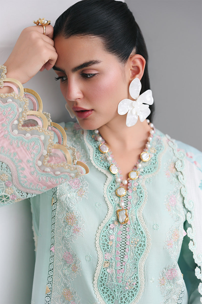 Qalamkar | Q Line Lawn Drop | RP-05 RAHA - Luxury Dress - available at Maria Faisal in UK and USA.