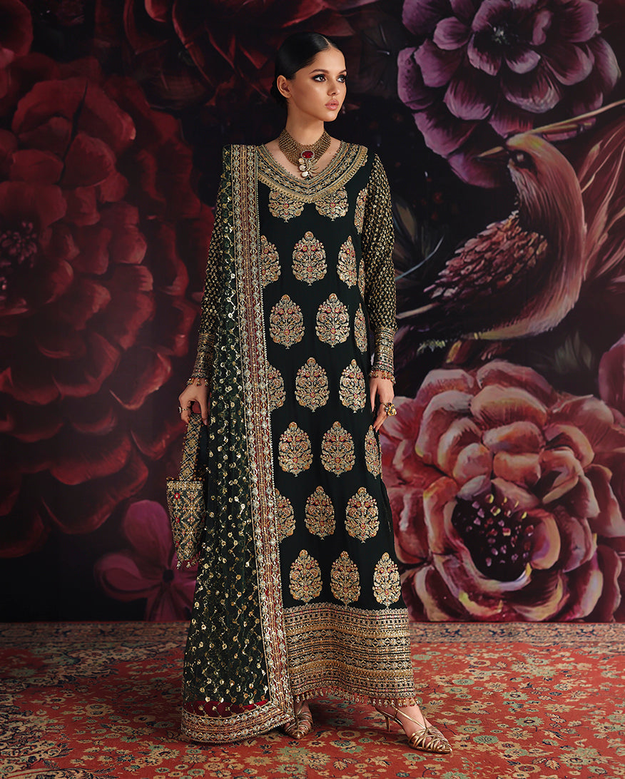 Roheenaz | Royale Eternel Chiffon Edit | Crown Jewel - Formal Dress - available at Maria Faisal in UK and USA.