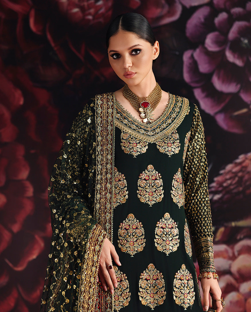 Roheenaz | Royale Eternel Chiffon Edit | Crown Jewel - Formal Dress - available at Maria Faisal in UK and USA.