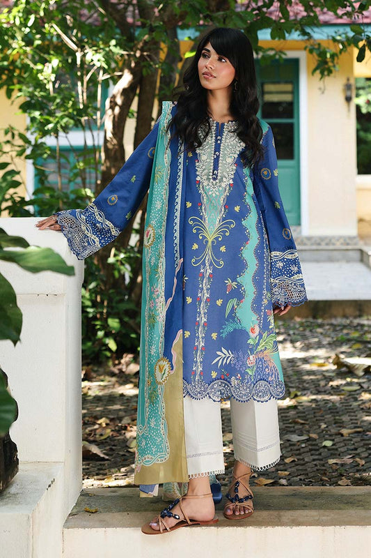 Qalamkar | Q Prints 26 | AX-10 (B) VIONA - Luxury Dress - available at Maria Faisal in UK and USA.