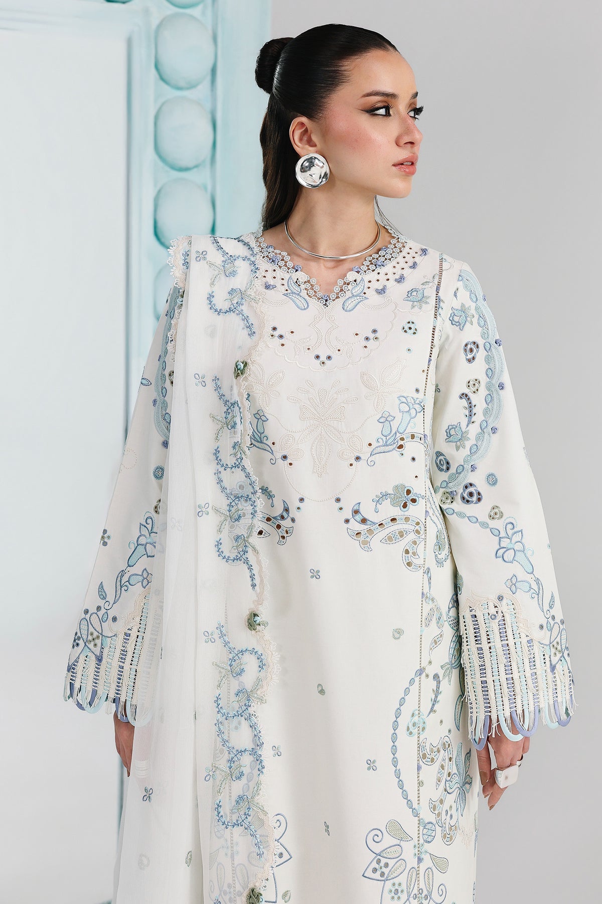 Qalamkar | Festive Lawn 26 | QFL-03 IRMIN - Luxury Dress - available at Maria Faisal in UK and USA.
