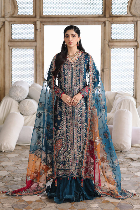 Qalamkar | Shadmaani Formals 25 | RH-02 NEELAM - Wedding Dress - available at Maria Faisal in UK and USA.