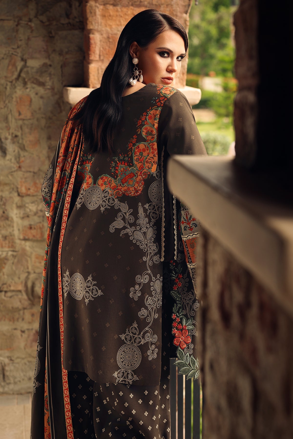 Charizma | Combination Linen 26 | CCW7-15 - Luxury Dress - available at Maria Faisal in UK and USA.