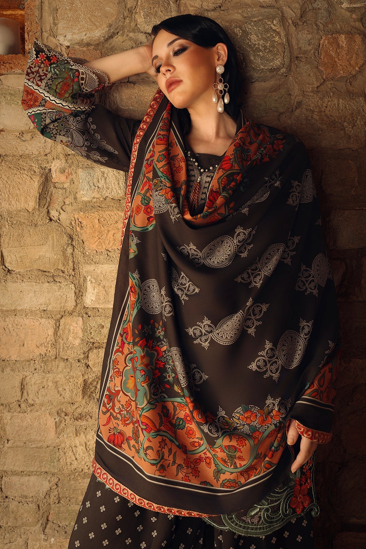 Charizma | Combination Linen 26 | CCW7-15 - Luxury Dress - available at Maria Faisal in UK and USA.