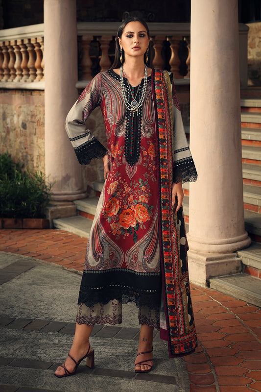 Charizma | Combination Linen 26 | CCW7-17 - Luxury Dress - available at Maria Faisal in UK and USA.