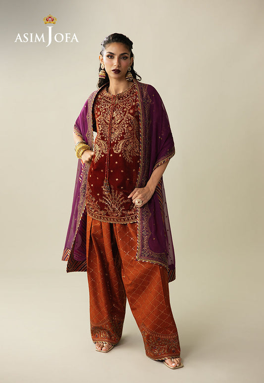 Asim Jofa | Makhmal Velvet 25 | AJULM-08 - Formal Dress - available at Maria Faisal in UK and USA.