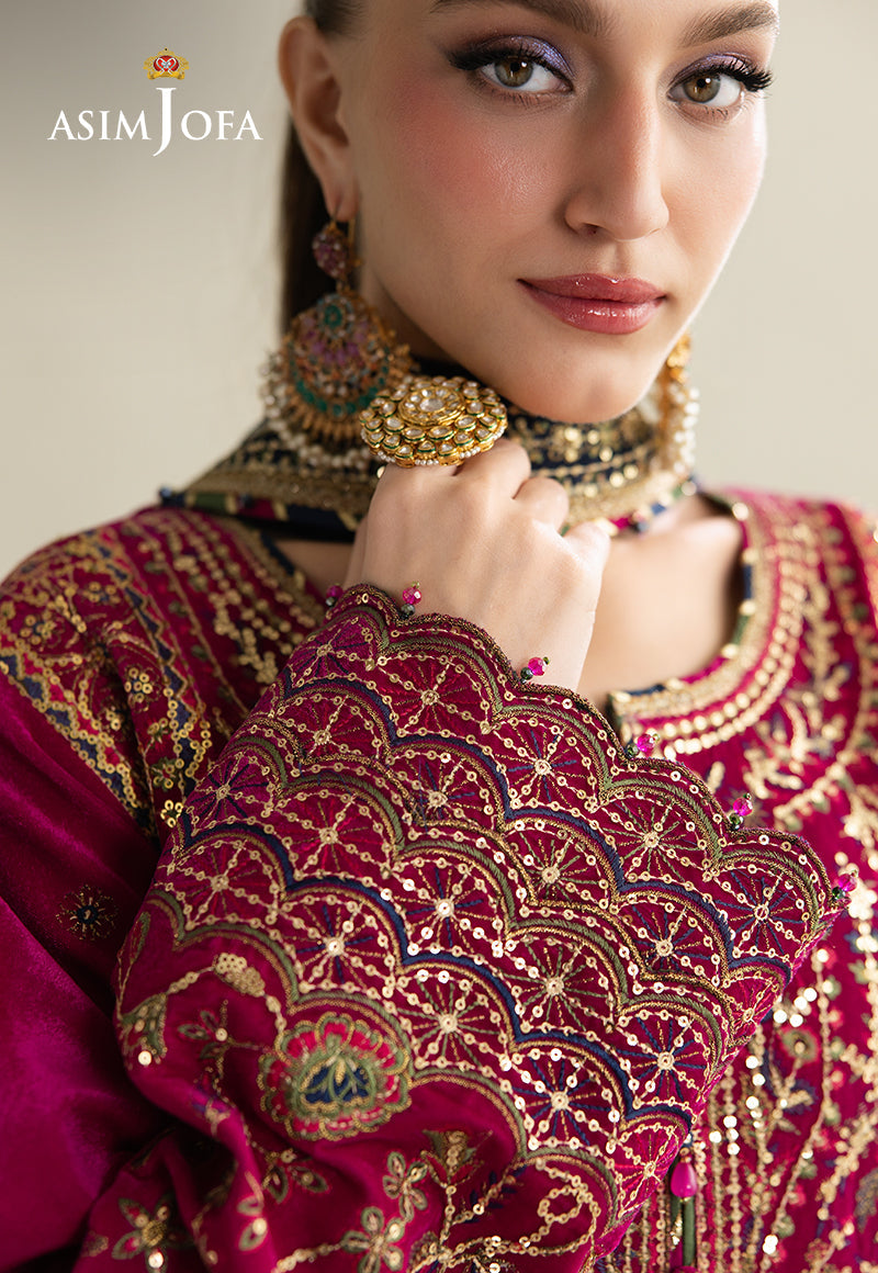 Asim Jofa | Makhmal Velvet 25 | AJULM-03 - Formal Dress - available at Maria Faisal in UK and USA.