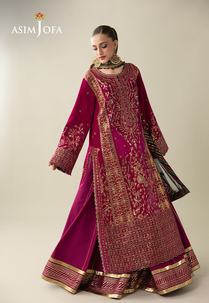 Asim Jofa | Makhmal Velvet 25 | AJULM-03 - Formal Dress - available at Maria Faisal in UK and USA.