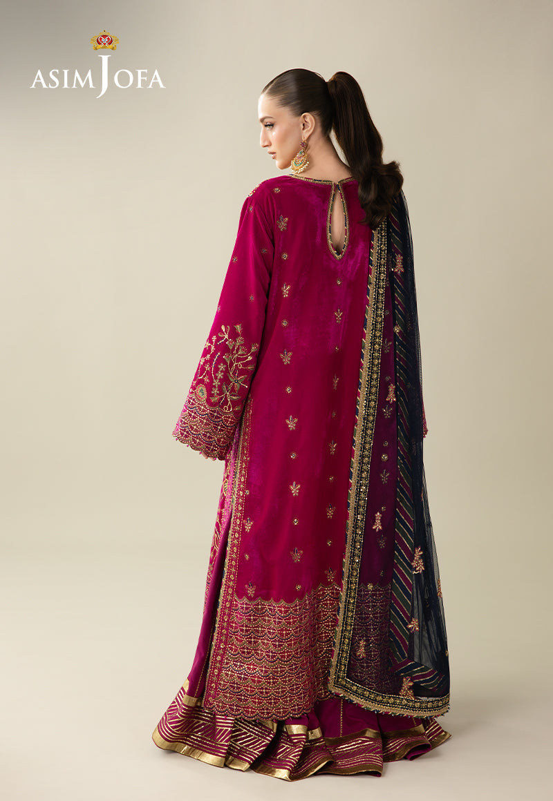 Asim Jofa | Makhmal Velvet 25 | AJULM-03 - Formal Dress - available at Maria Faisal in UK and USA.