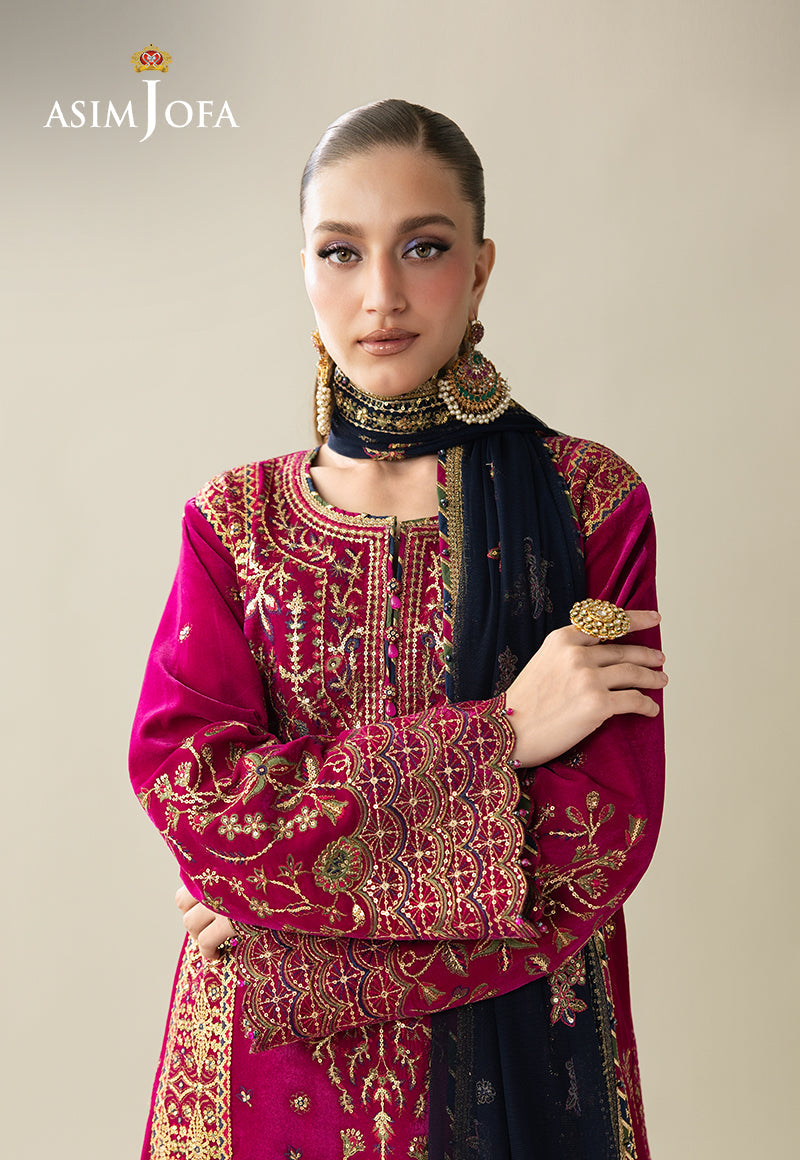 Asim Jofa | Makhmal Velvet 25 | AJULM-03 - Formal Dress - available at Maria Faisal in UK and USA.
