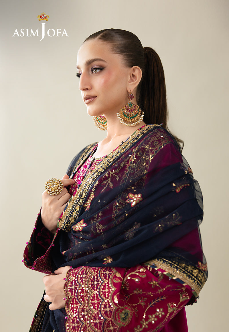 Asim Jofa | Makhmal Velvet 25 | AJULM-03 - Formal Dress - available at Maria Faisal in UK and USA.