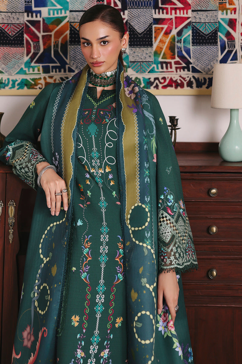 Qalamkar | QPrints Winter 25 | QW-06 (A) KARLA - Casual Dress - available at Maria Faisal in UK and USA.