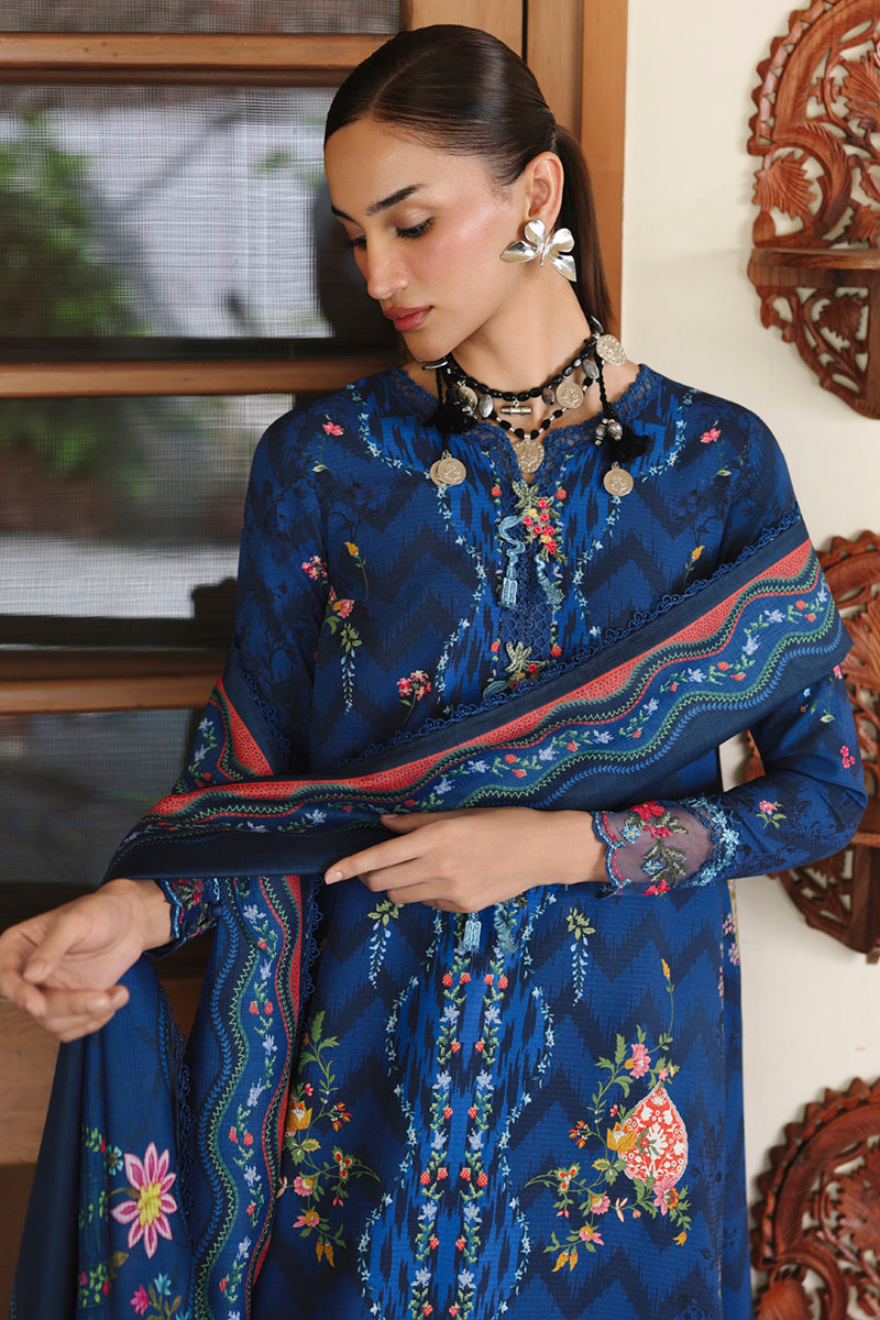 Qalamkar | QPrints Winter 25 | QW-02 (B) SILAS - Casual Dress - available at Maria Faisal in UK and USA.