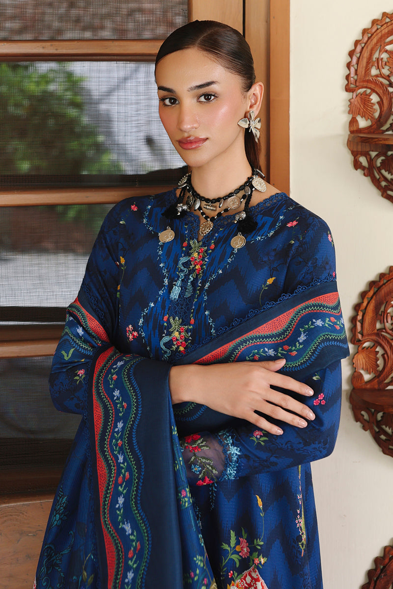 Qalamkar | QPrints Winter 25 | QW-02 (B) SILAS - Casual Dress - available at Maria Faisal in UK and USA.