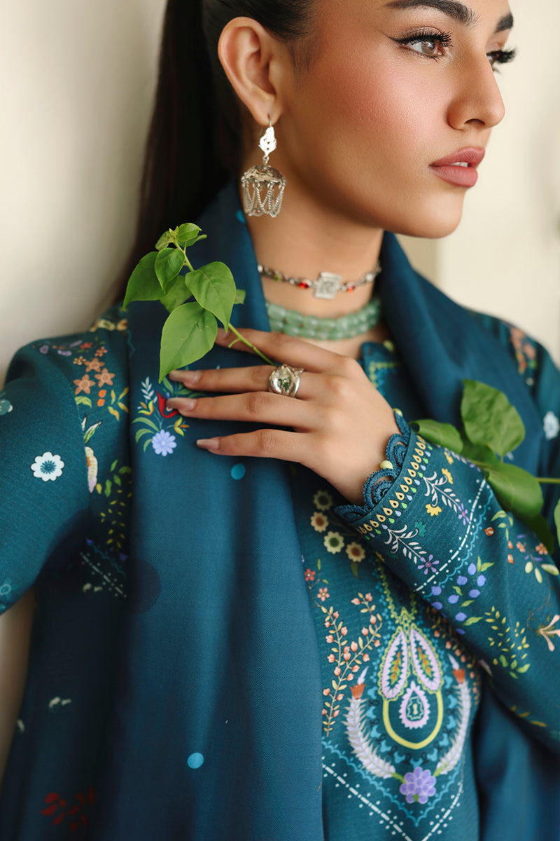 Qalamkar | QPrints Winter 25 | QW-05 (B) AMIEL - Casual Dress - available at Maria Faisal in UK and USA.