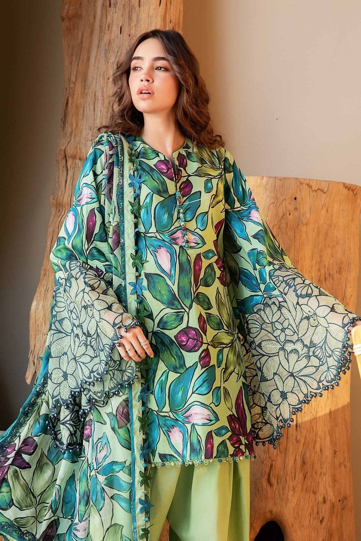 Maria B | M Prints 25 | MPT-2505-B by Maria Faisal - Registered Vendor of : Maria B - type : Ladies Clothes - 100% original wedding dresses