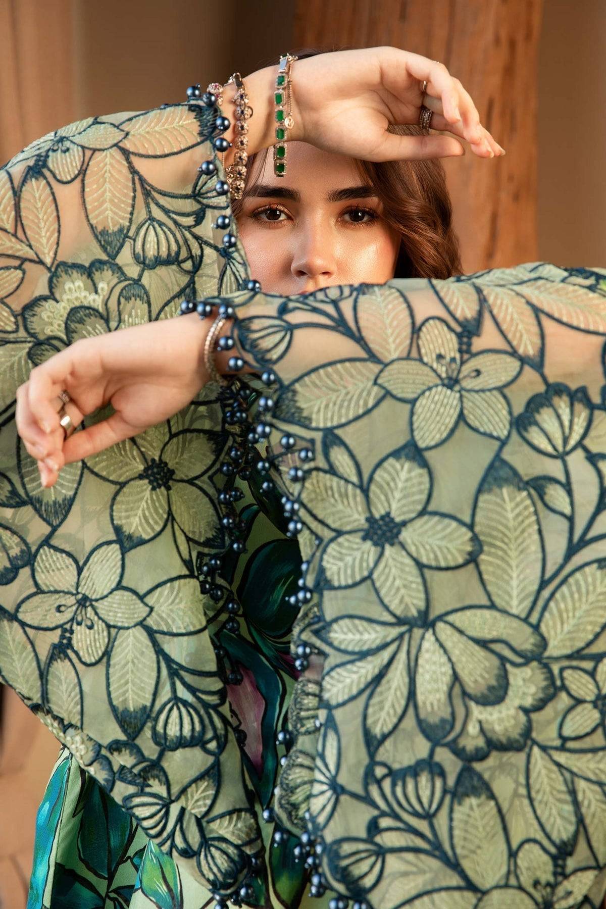 Maria B | M Prints 25 | MPT-2505-B by Maria Faisal - Registered Vendor of : Maria B - type : Ladies Clothes - 100% original wedding dresses