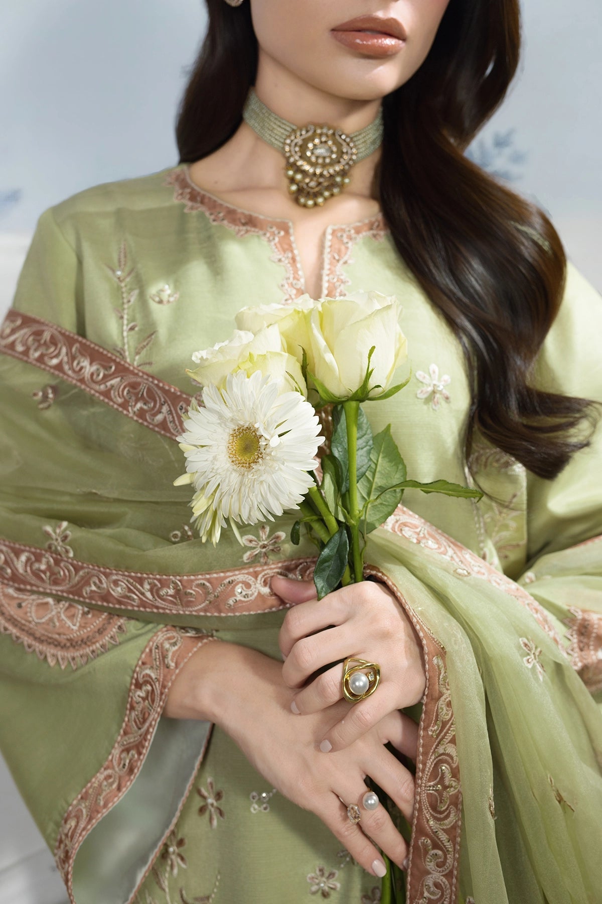 Rangrasiya | Lumeire Silk | Alma - Luxury Dress - available at Maria Faisal in UK and USA.