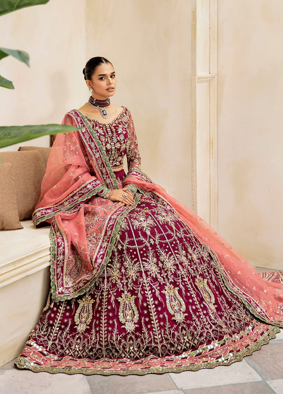 Gulaal | Wedding Formals | Ashmiza GL-WS-23V1-36 - Designer Dress with Intricate embroidery and embellishments. Shop elegent wedding dress at Maria Faisal.