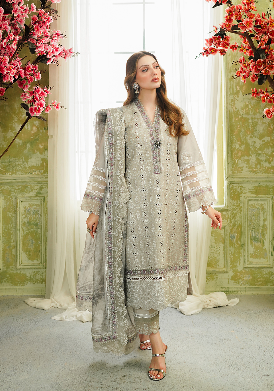 Zarqash | Tresor Luxury Lawn 24 | ZQT 002 ROSEMARY - Maria Faisal
