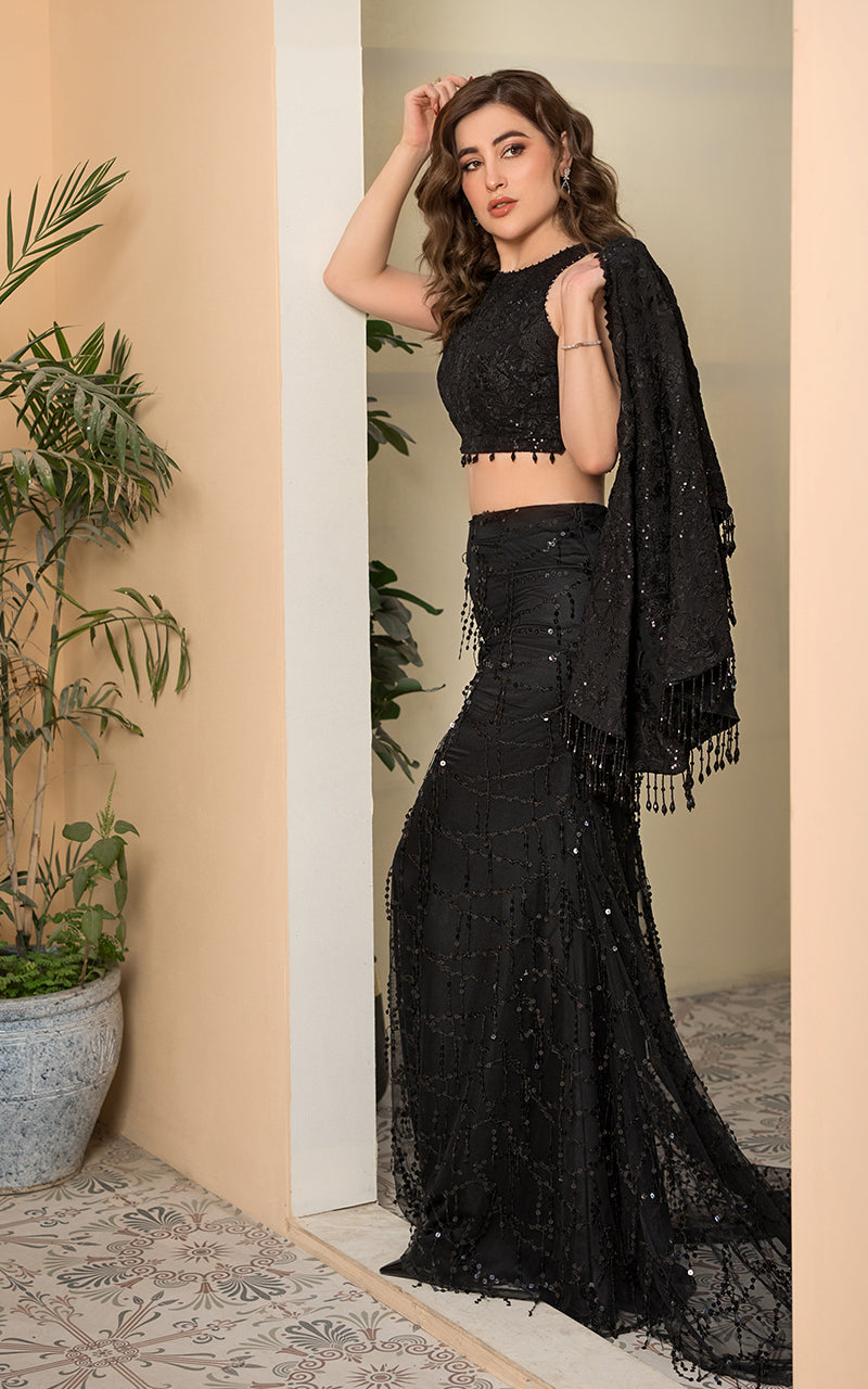Threads and Motifs | Formal Dresses 25 | Embroidered Blouse With Embroidered Skirt And Embroidered Cape