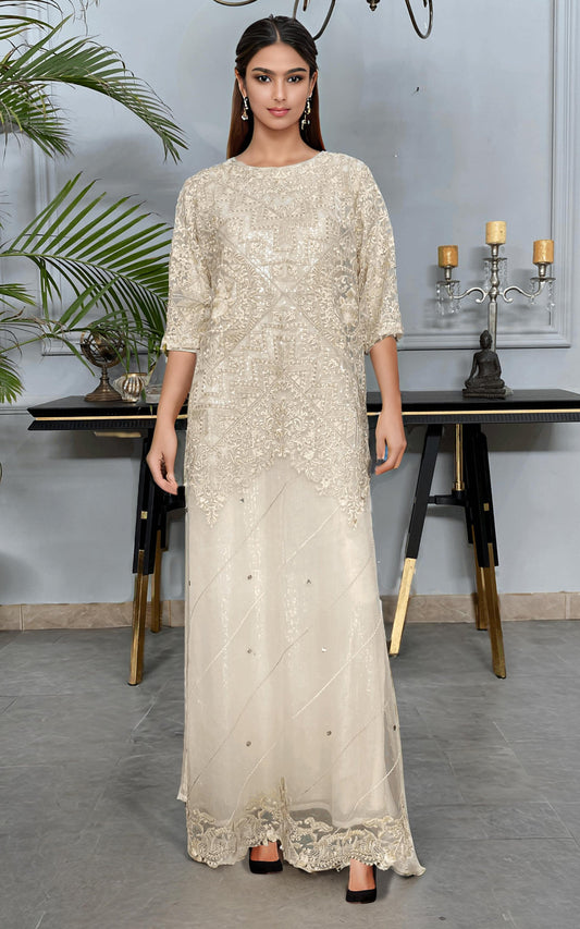 Threads and Motifs | Formal Dresses 25 | NET EMBROIDERED KAFTAN - Ladies Clothes - Maria Faisal