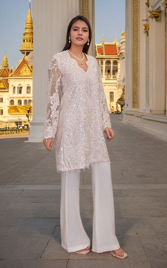 Threads and Motifs | Formal Dresses 25 | Net Cut Dana Shirt With Trouser - Ladies Clothes - Maria Faisal