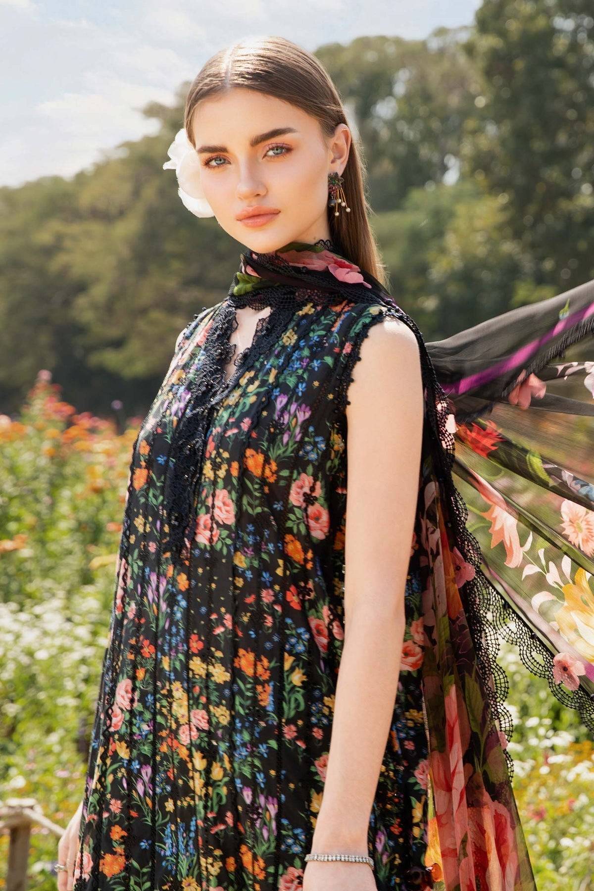Maria B | M Prints 25 | MPT-2507-B by Maria Faisal - Registered Vendor of : Maria B - type : Ladies Clothes - 100% original wedding dresses