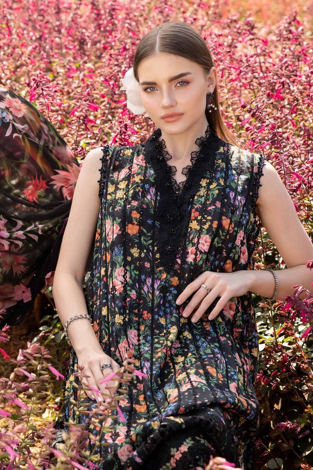 Maria B | M Prints 25 | MPT-2507-B by Maria Faisal - Registered Vendor of : Maria B - type : Ladies Clothes - 100% original wedding dresses