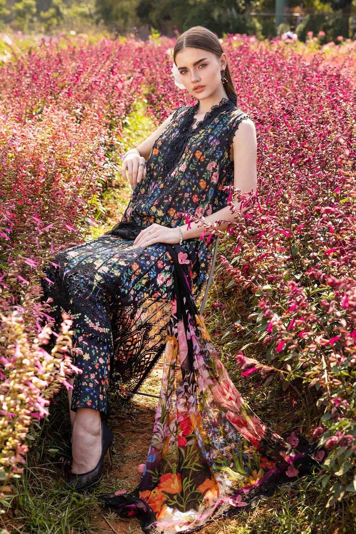 Maria B | M Prints 25 | MPT-2507-B by Maria Faisal - Registered Vendor of : Maria B - type : Ladies Clothes - 100% original wedding dresses