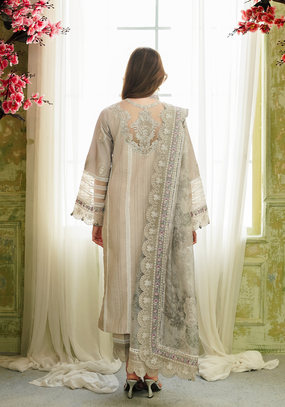 Zarqash | Tresor Luxury Lawn 24 | ZQT 002 ROSEMARY - Maria Faisal