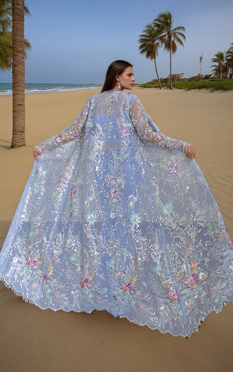 Threads and Motifs | Formal Dresses 25 | Net Embroidered Jacket - Ladies Clothes - Maria Faisal