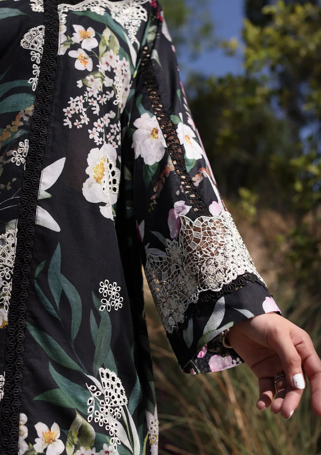 Elaf Premium | Prints Chikankari 24 | 02A NOIREE - Waniyas