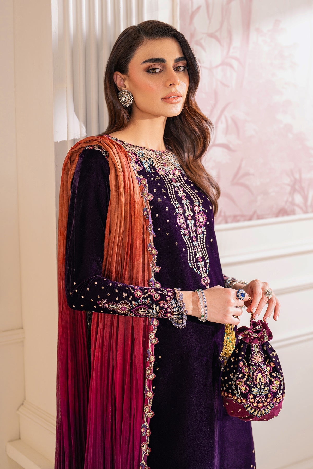 Baroque | Jahanara Luxury Velvet 23 | UF-748 - Designer Dress with Intricate embroidery and embellishments. Shop elegent wedding dress at Maria Faisal.