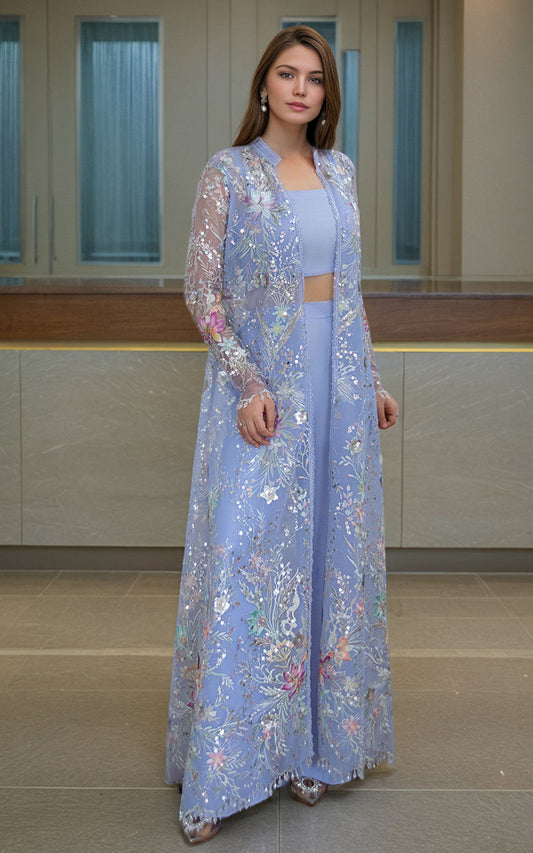 Threads and Motifs | Formal Dresses 25 | Net Embroidered Jacket - Ladies Clothes - Maria Faisal