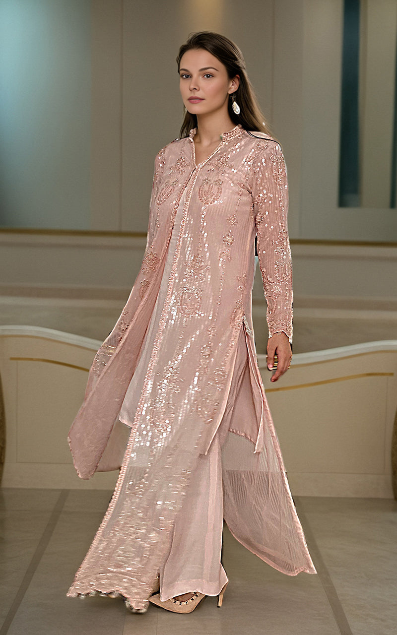 Threads and Motifs | Formal Dresses 25 | Net Embroidered Jacket With Inner - Ladies Clothes - Maria Faisal