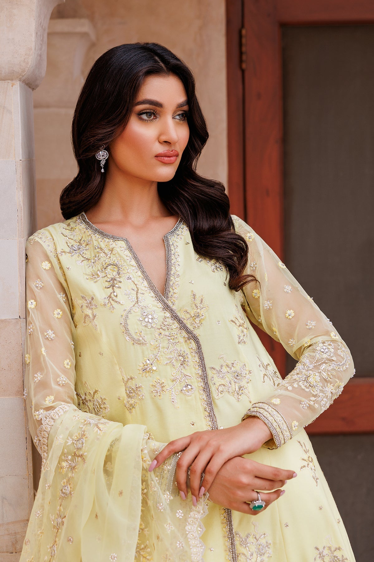 Mina Kashif | Shahbano Luxury Pret 24 | Abira - Designer Dress with Intricate embroidery and embellishments. Shop elegent wedding dress at Maria Faisal.