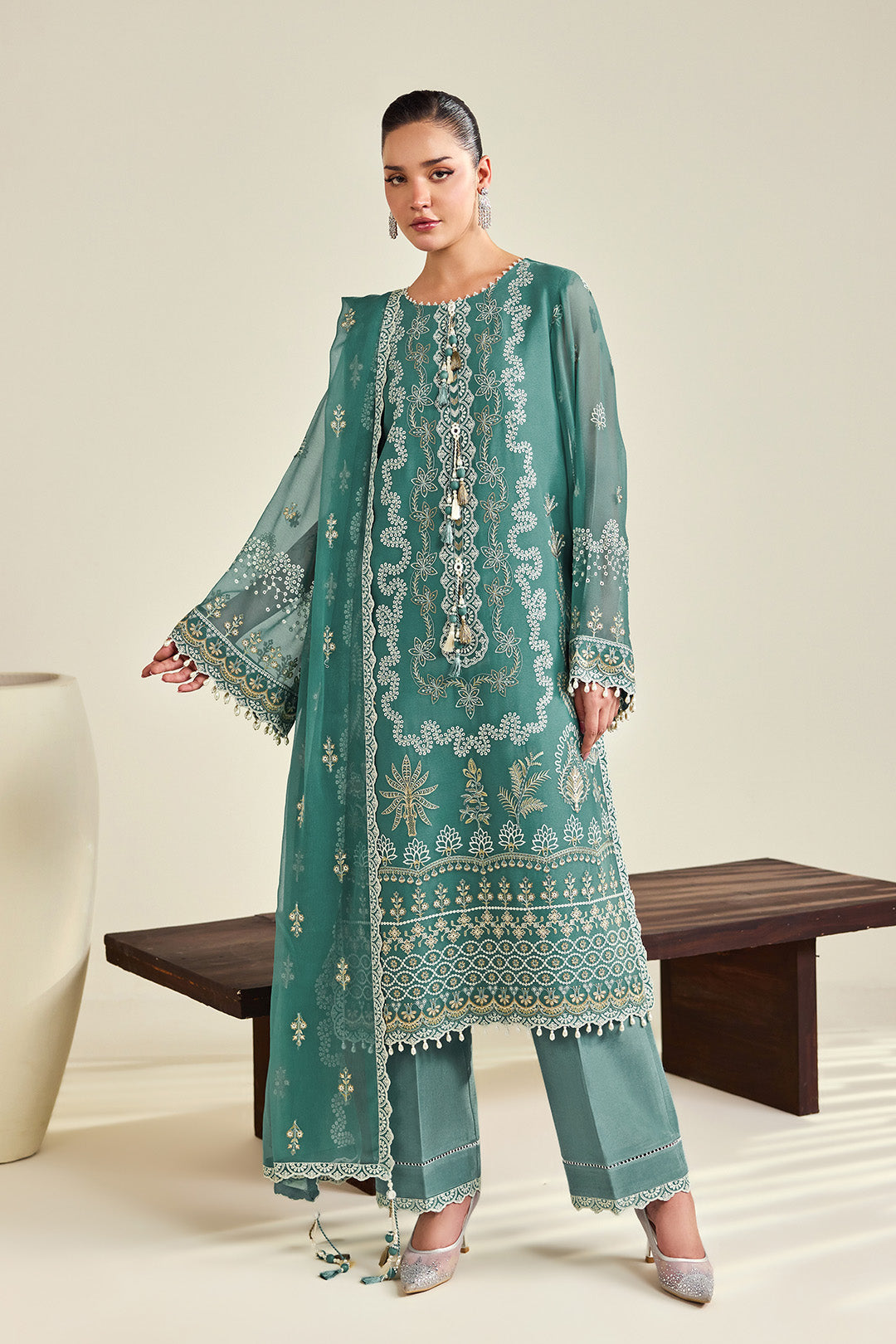 Alizeh | Dhaagay Formals |AF-DHG-5052-Zarqa - Formal Dress - available at Maria Faisal in UK and USA.