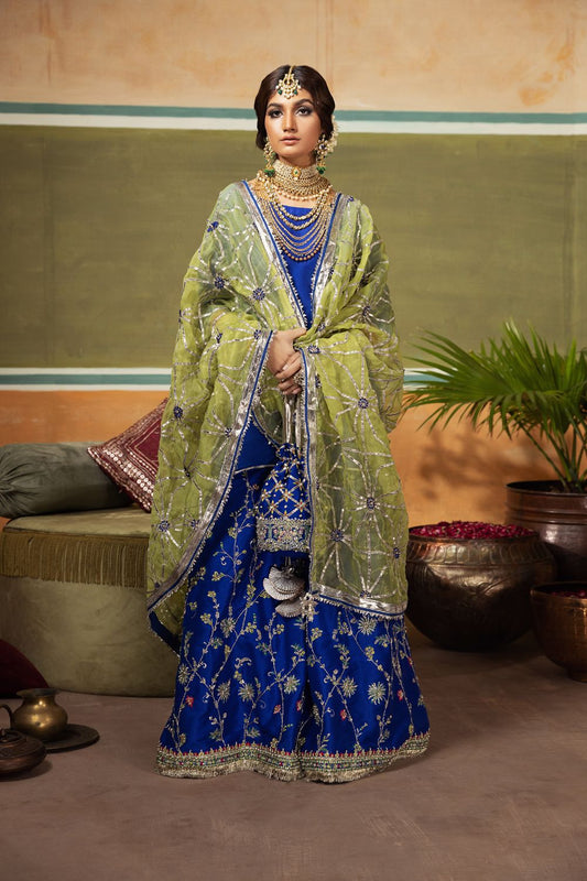 Erum Khan | Begham Jaan Bridal Formals | GULMOHAR - Designer Dress with Intricate embroidery and embellishments. Shop elegent wedding dress at Maria Faisal.