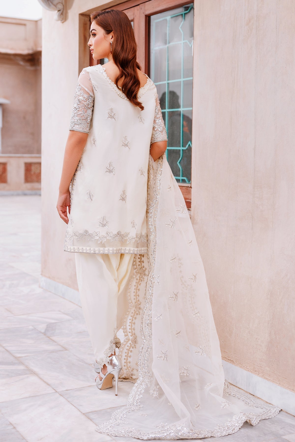 Mina Kashif | Shahbano Luxury Pret 24 | Izea - Designer Dress with Intricate embroidery and embellishments. Shop elegent wedding dress at Maria Faisal.
