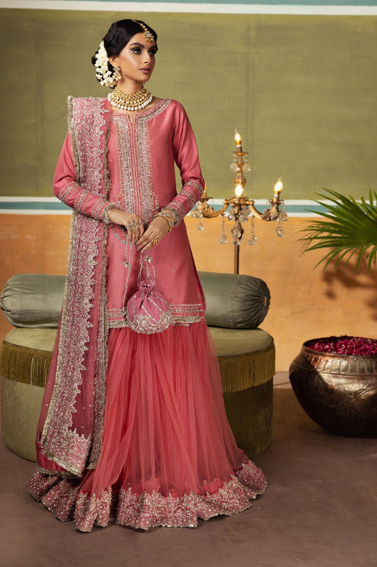 Erum Khan | Begham Jaan Bridal Formals | MOMI - Designer Dress with Intricate embroidery and embellishments. Shop elegent wedding dress at Maria Faisal.
