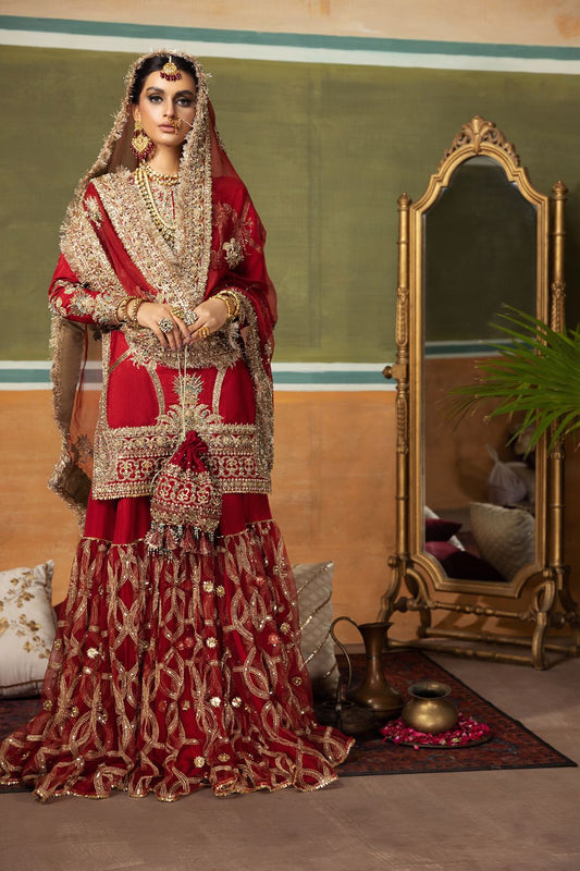 Erum Khan | Begham Jaan Bridal Formals | AMAR - Designer Dress with Intricate embroidery and embellishments. Shop elegent wedding dress at Maria Faisal.
